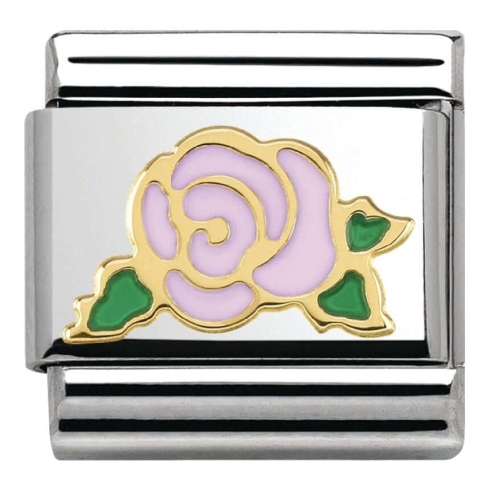Classic Enamel Pink Rose Link
