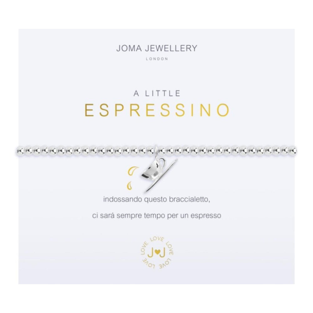 A Little - Espresso - Italian -Silver- 17.5cm Stretch Bracelet