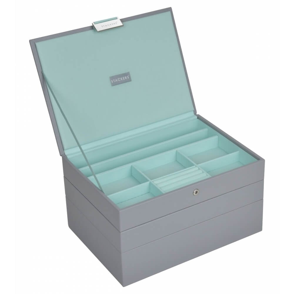 Dove Grey & Mint Set Of 3 Classic Stackers