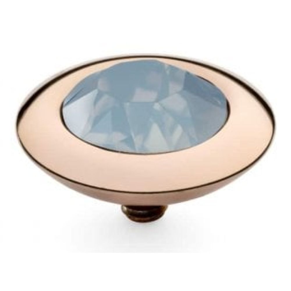 Famosa Rose Gold 13mm Tondo Ring Top Air Blue Opal