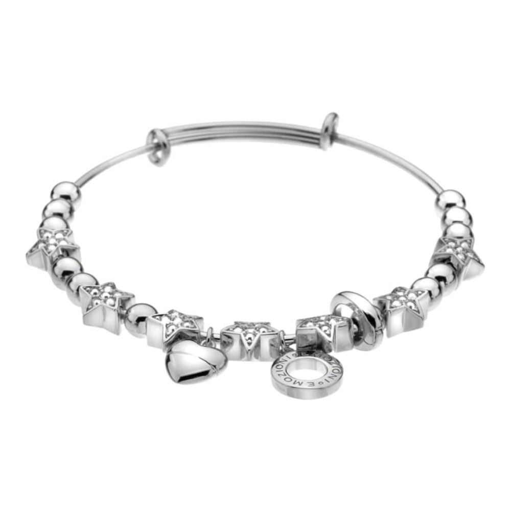 Emozioni Silver Plate Crystal Star Bangle