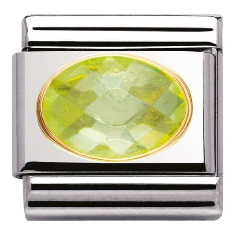 Classic Gold Set Green CZ Link