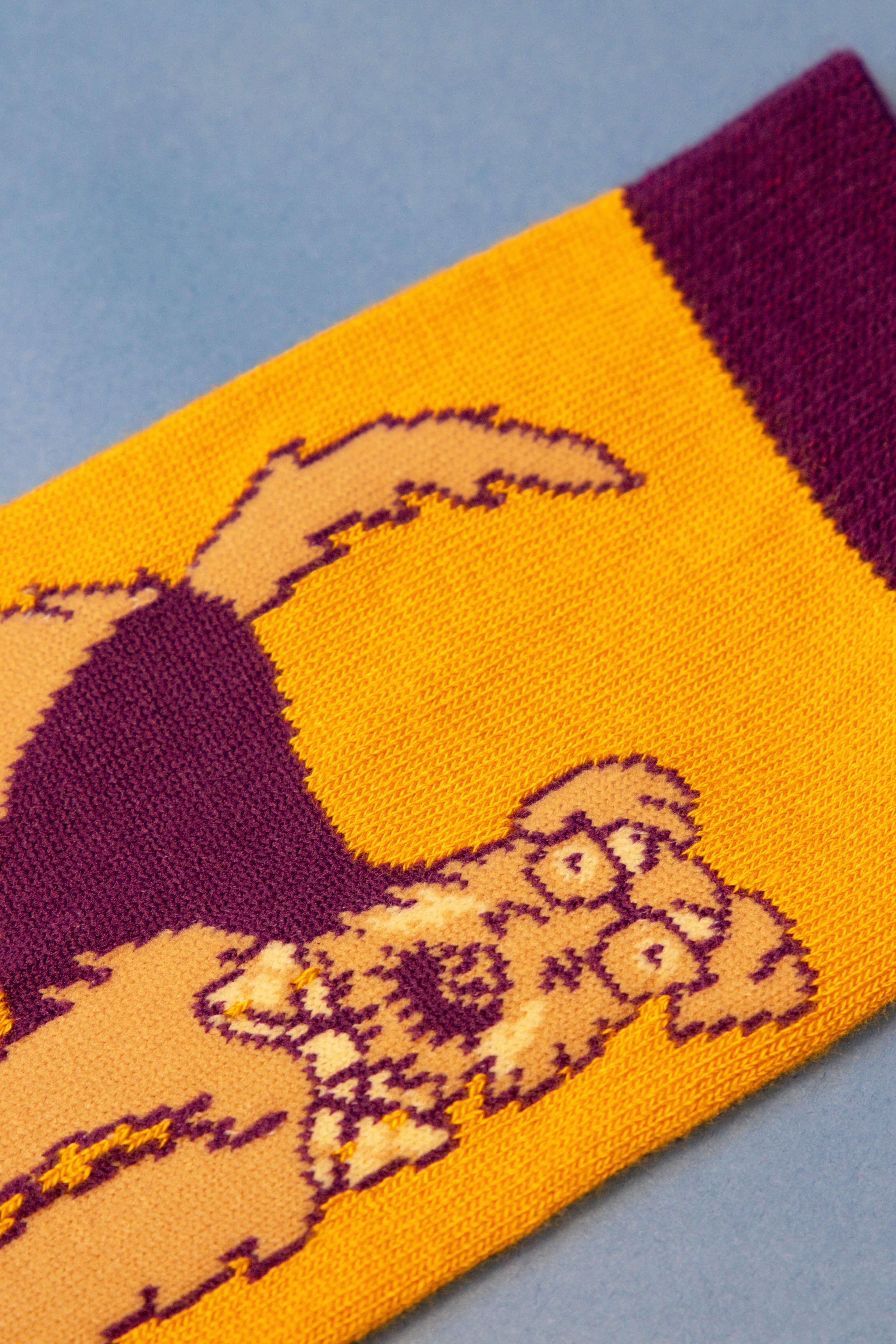Mens Airedale Dog Socks -Yellow