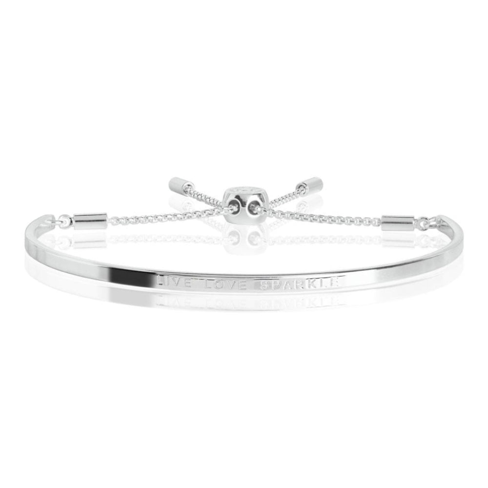 Occasion Gift Box - Live Love Sparkle - x3 Stacking Bracelets - Silver - 17.5cm Adjustable