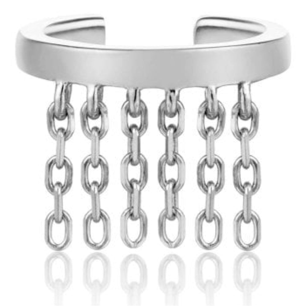 Fringe Fall Ear Cuff Silver