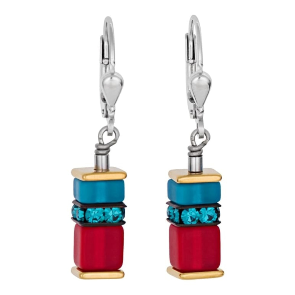 Ladies' Multicolour Geo Cube Earrings