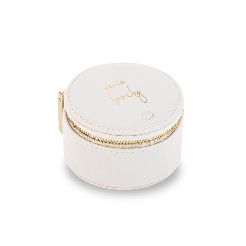 Small Circle Jewellery Box | Hello Lovely | White