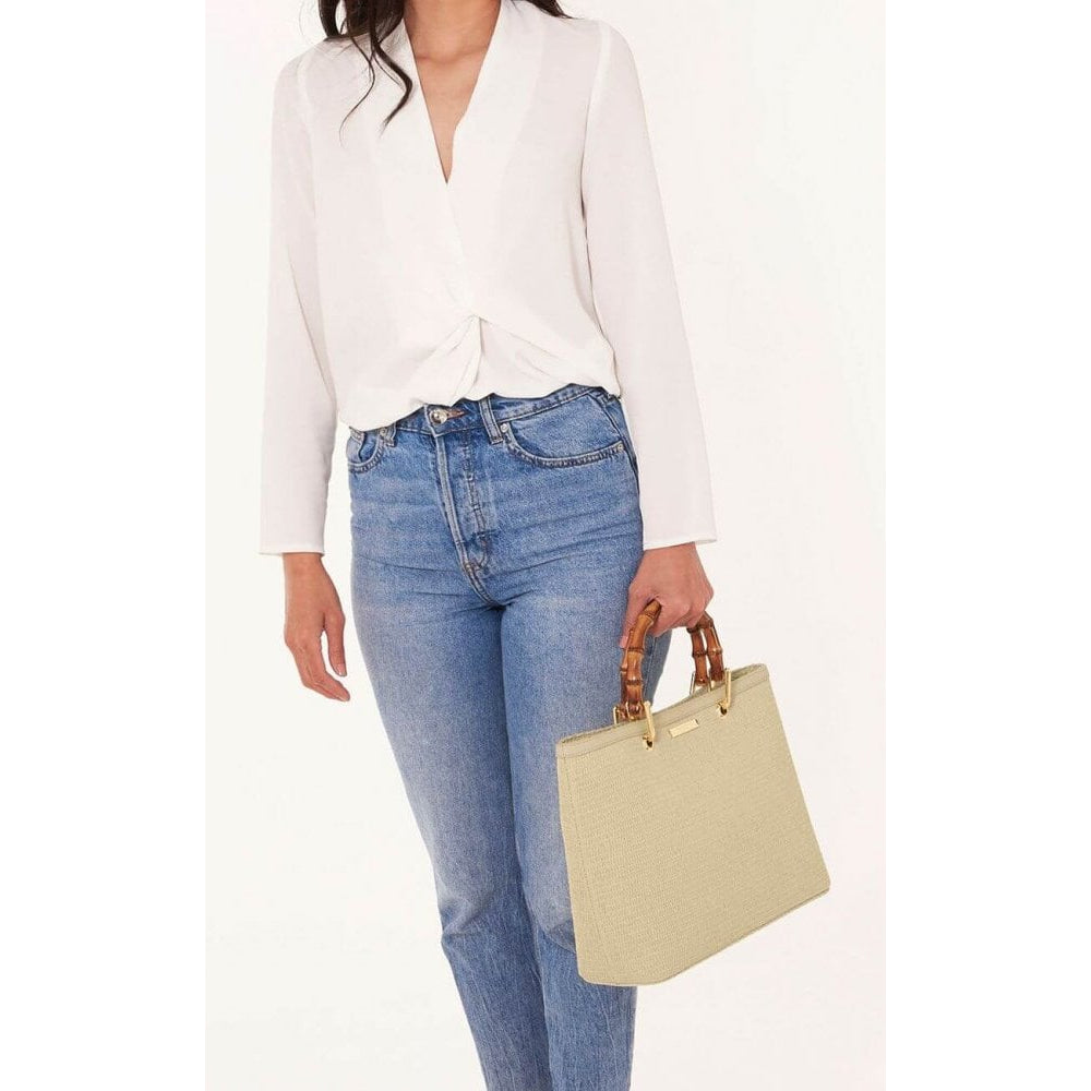 Callie Bamboo Handbag | Natural | 25.5 X 32.5 X 11cm