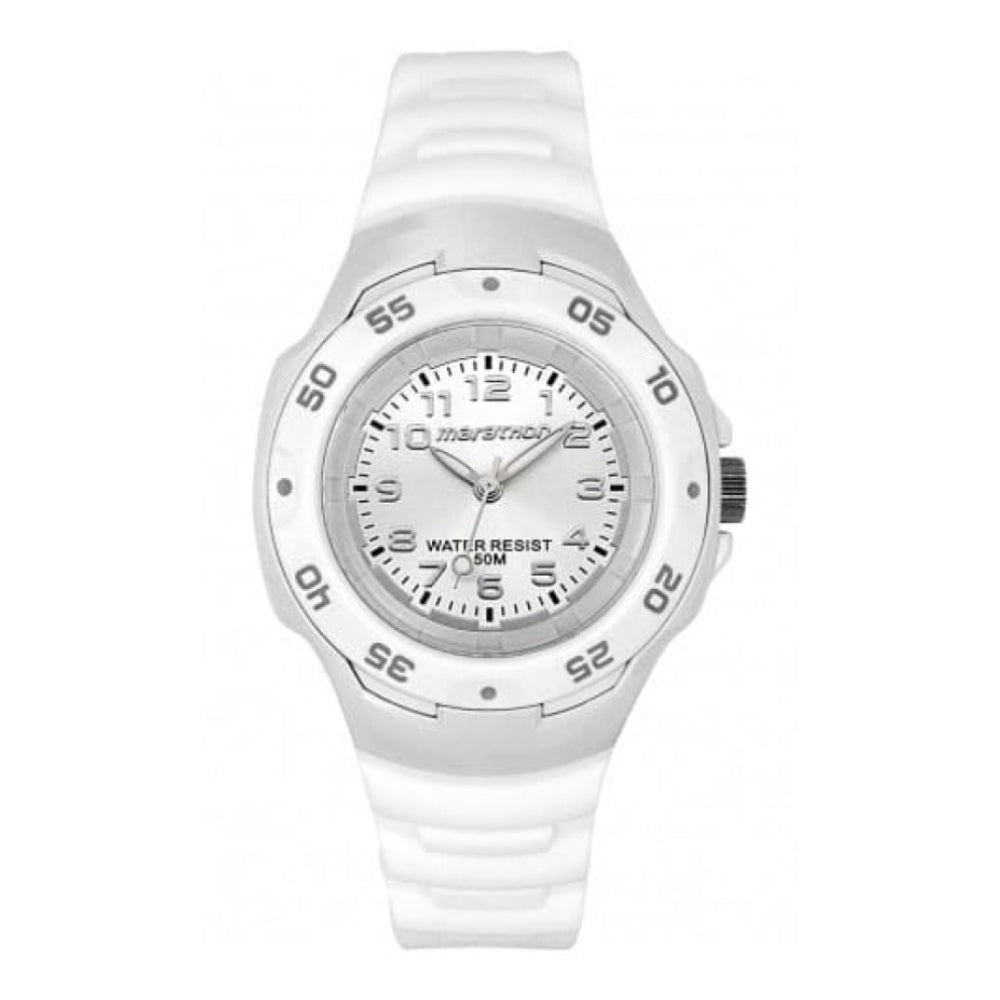 Ladies White Marathon Rubber Strap Watch