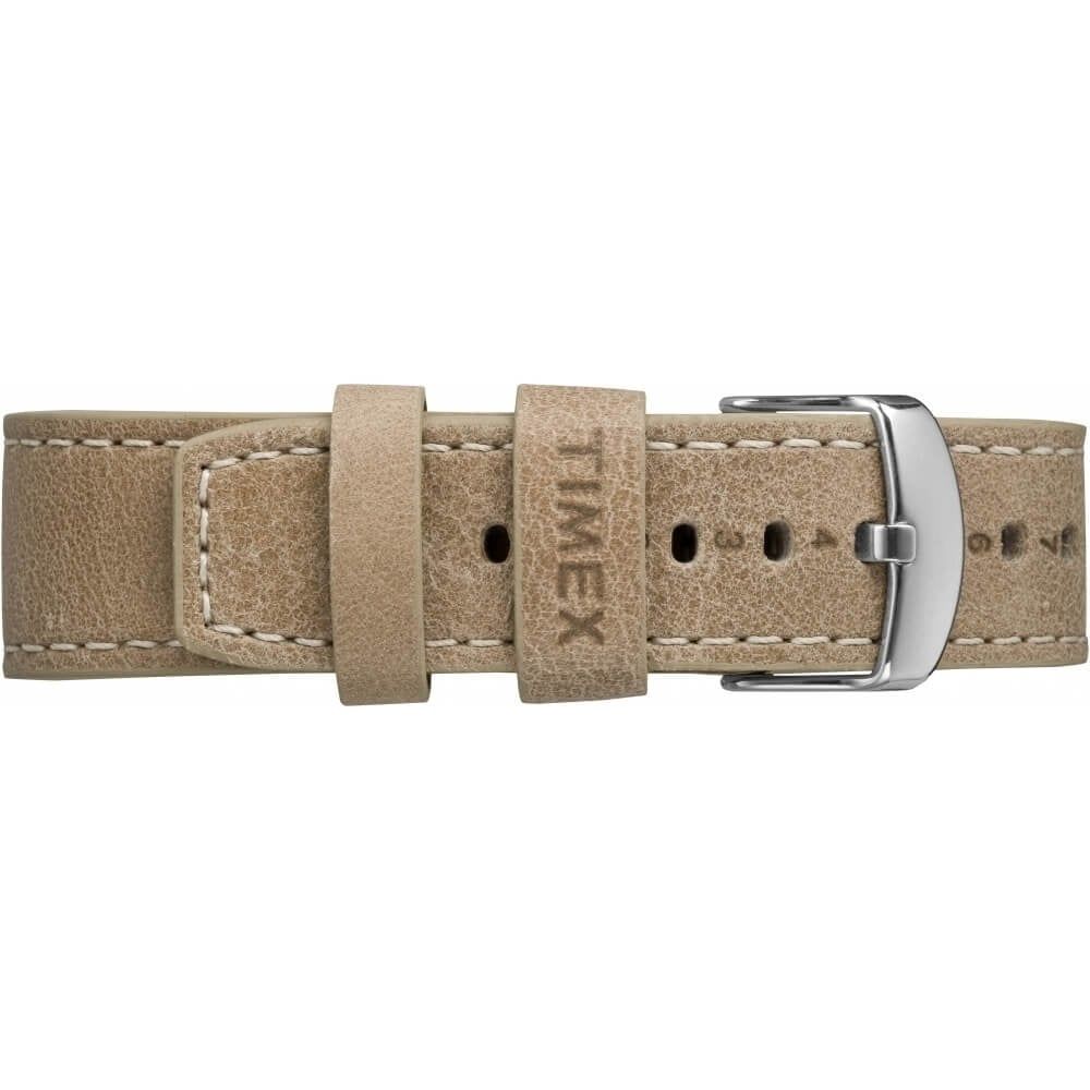 The Waterbury Chronograph Stainless Steel Case Natural Dial Tan Strap