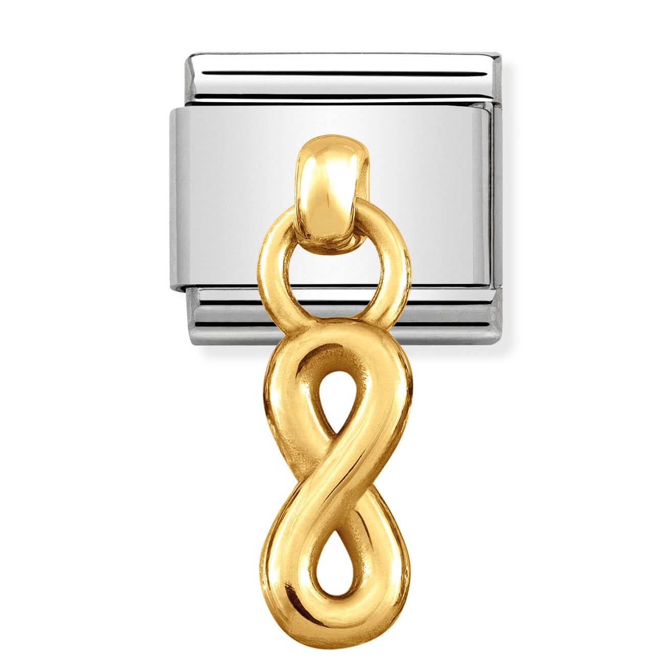 Composable Classic Stainless Steel Link With Bonded Yellow Gold Infinity Pendant