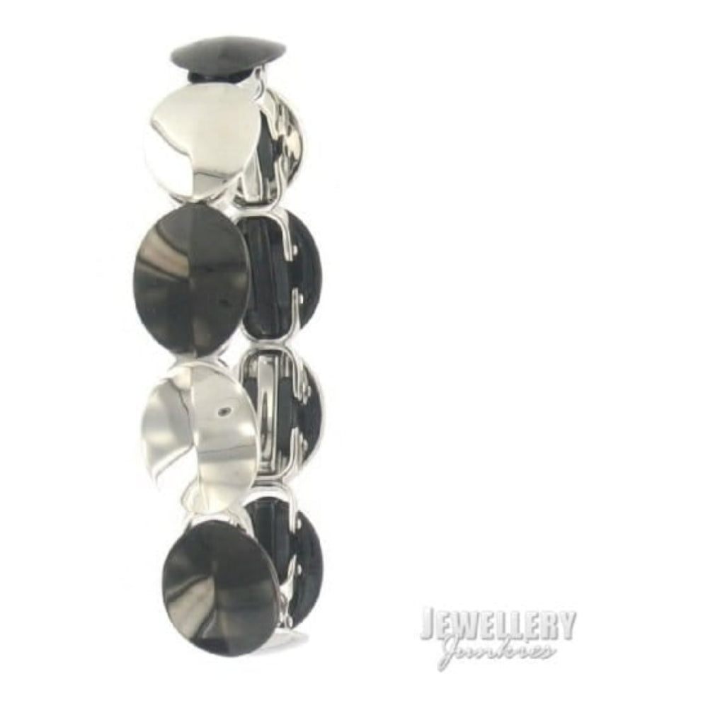 Gents Police Stainless Steel Silver & Black Bracelet
