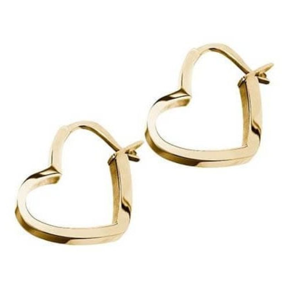 Outline Heart Earrings Gold