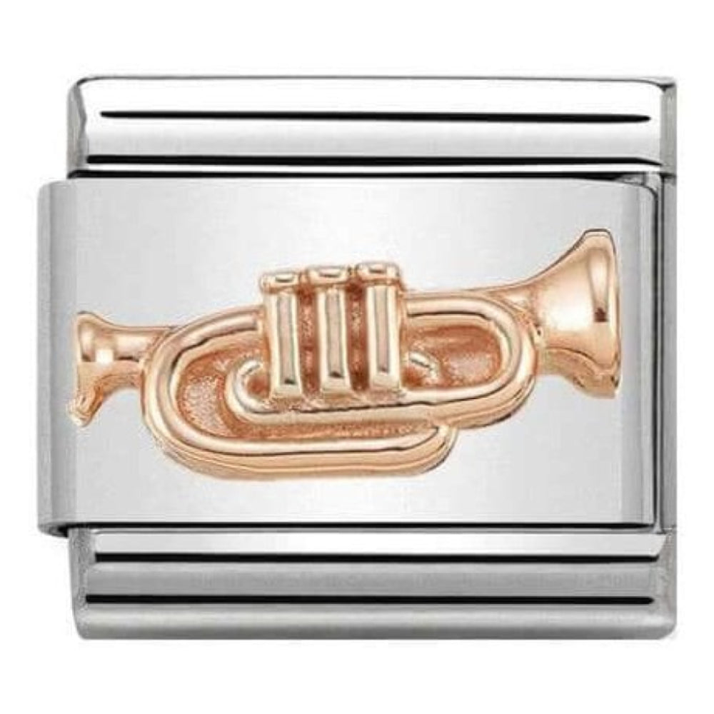 Classic Symbols Link Trumpet 9k Rose Gold