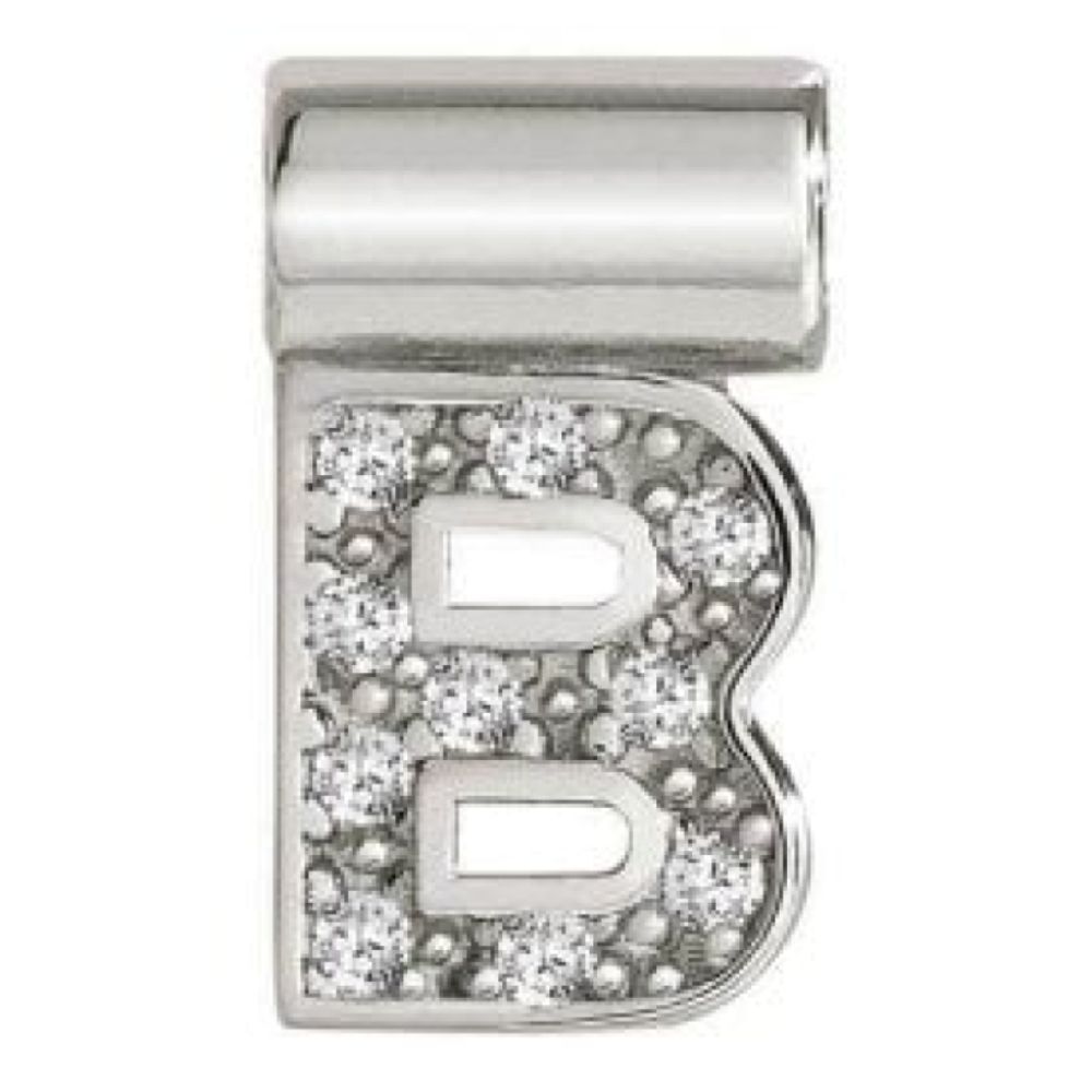 Seimia Silver Cubic Zirconia Letter B Charm