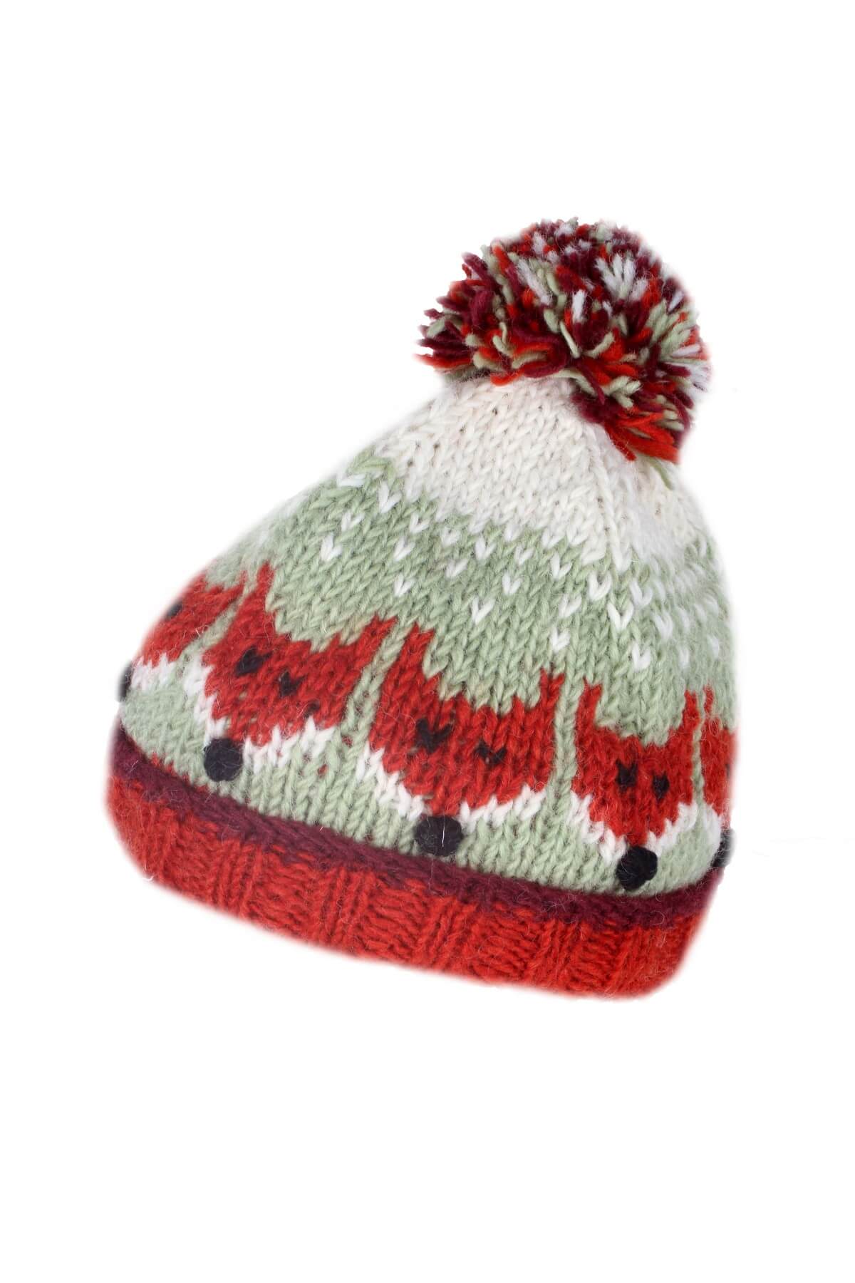 Kids Animal Bobble Hat Fox