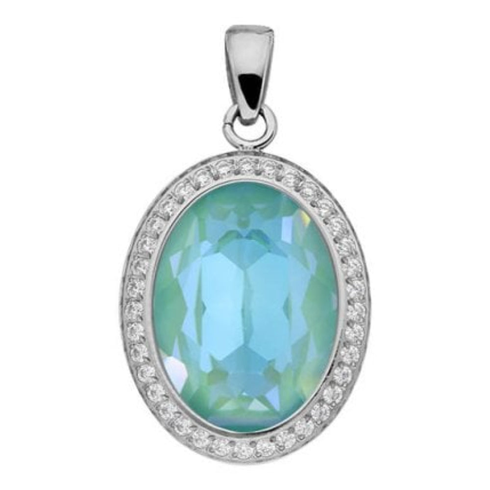 Pendant Tivola Deluxe silky sage Delite Crystal Big Silver