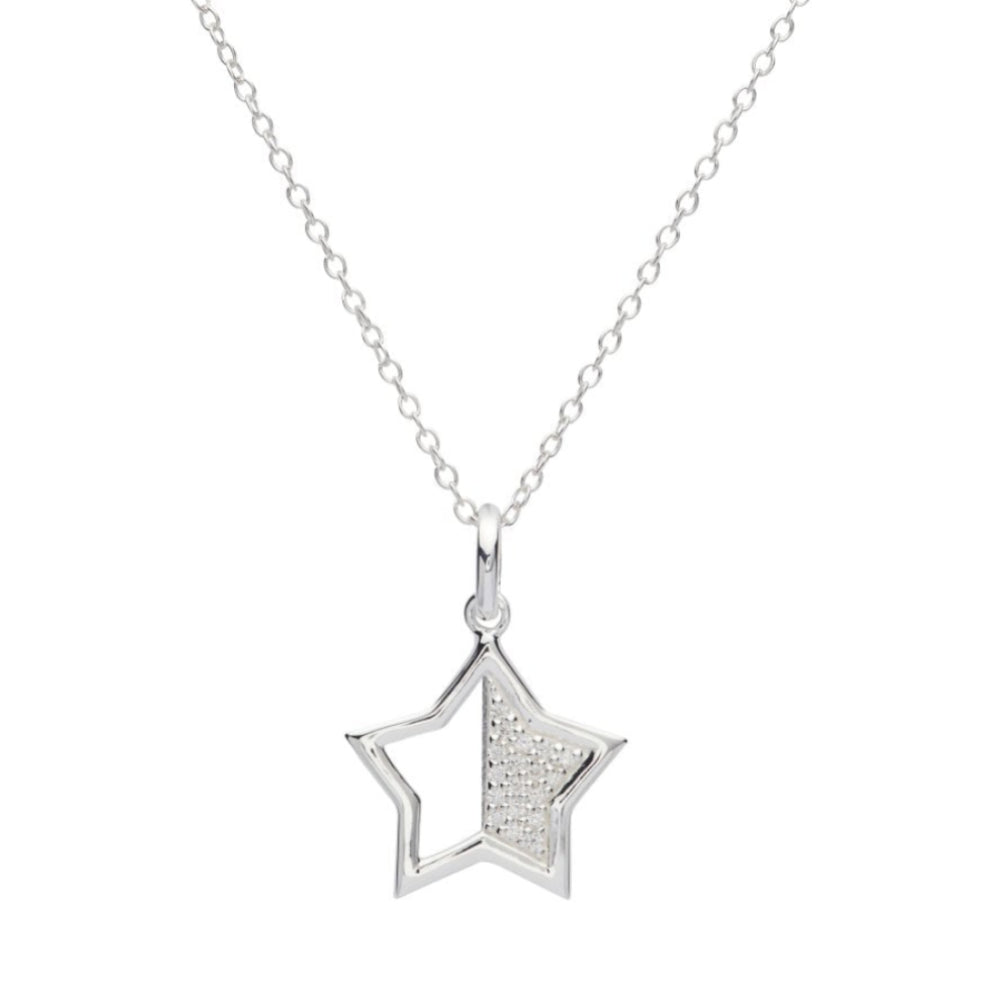 Sterling Silver 925 Star Pendant with CZ