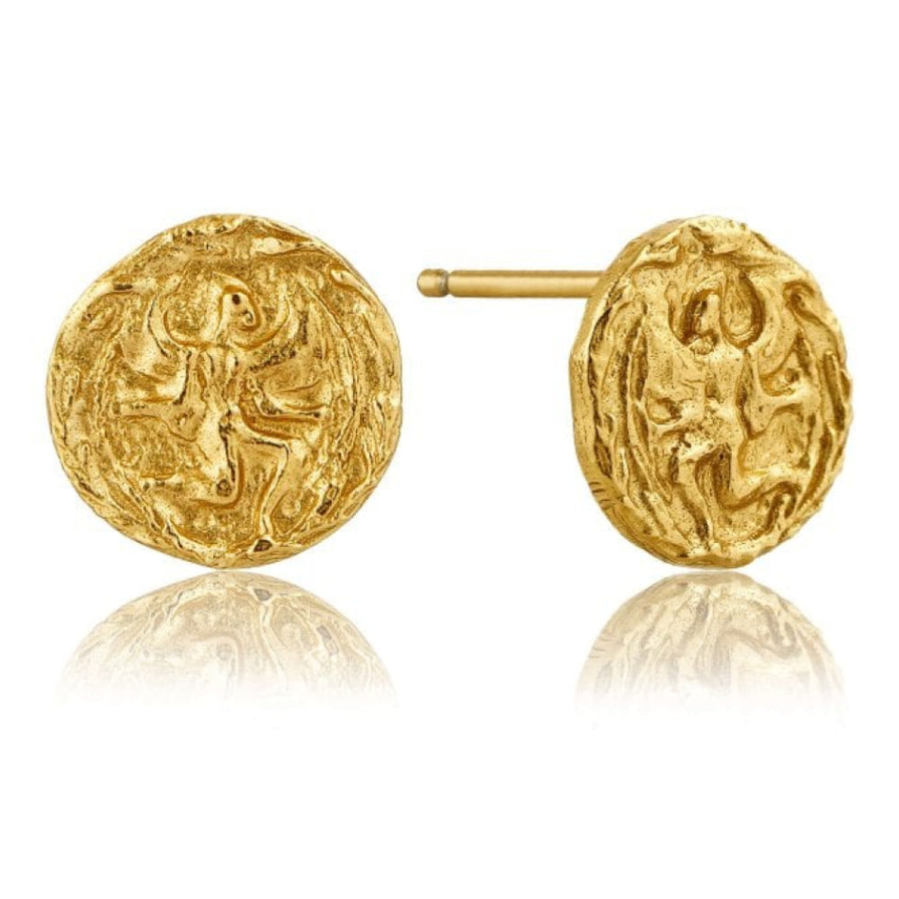 Coins Stud Earrings Gold