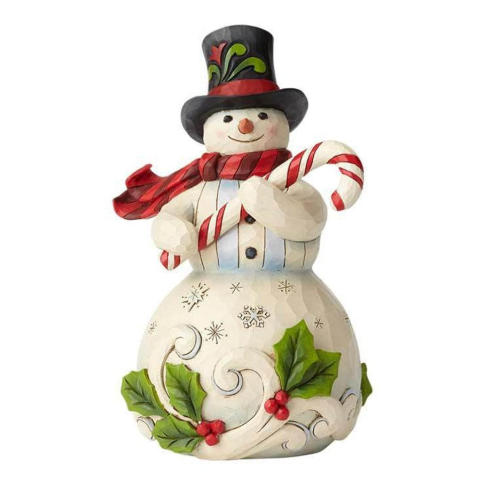 Snowman and His Candy Cane Figurine