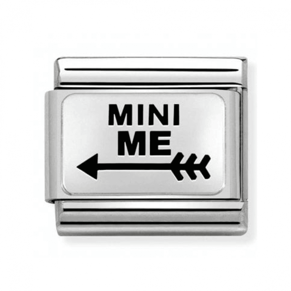 Composable Classic Oxidised Plates In Steel & 925 Silver Arrow Mini Me Charm