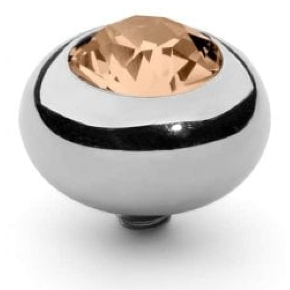 Famosa Silver 10mm Tondo Ring Top Light Peach