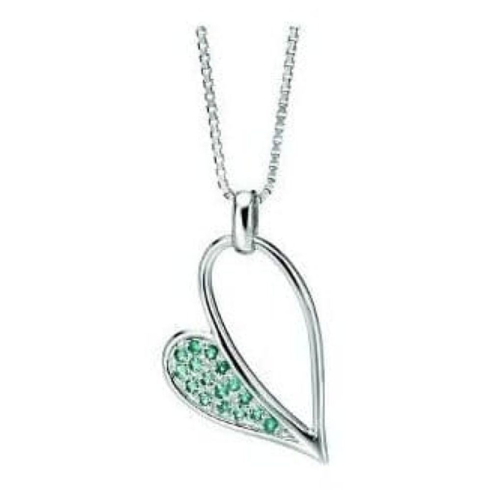 Sterling Silver Ladies Heart Pendant Necklace