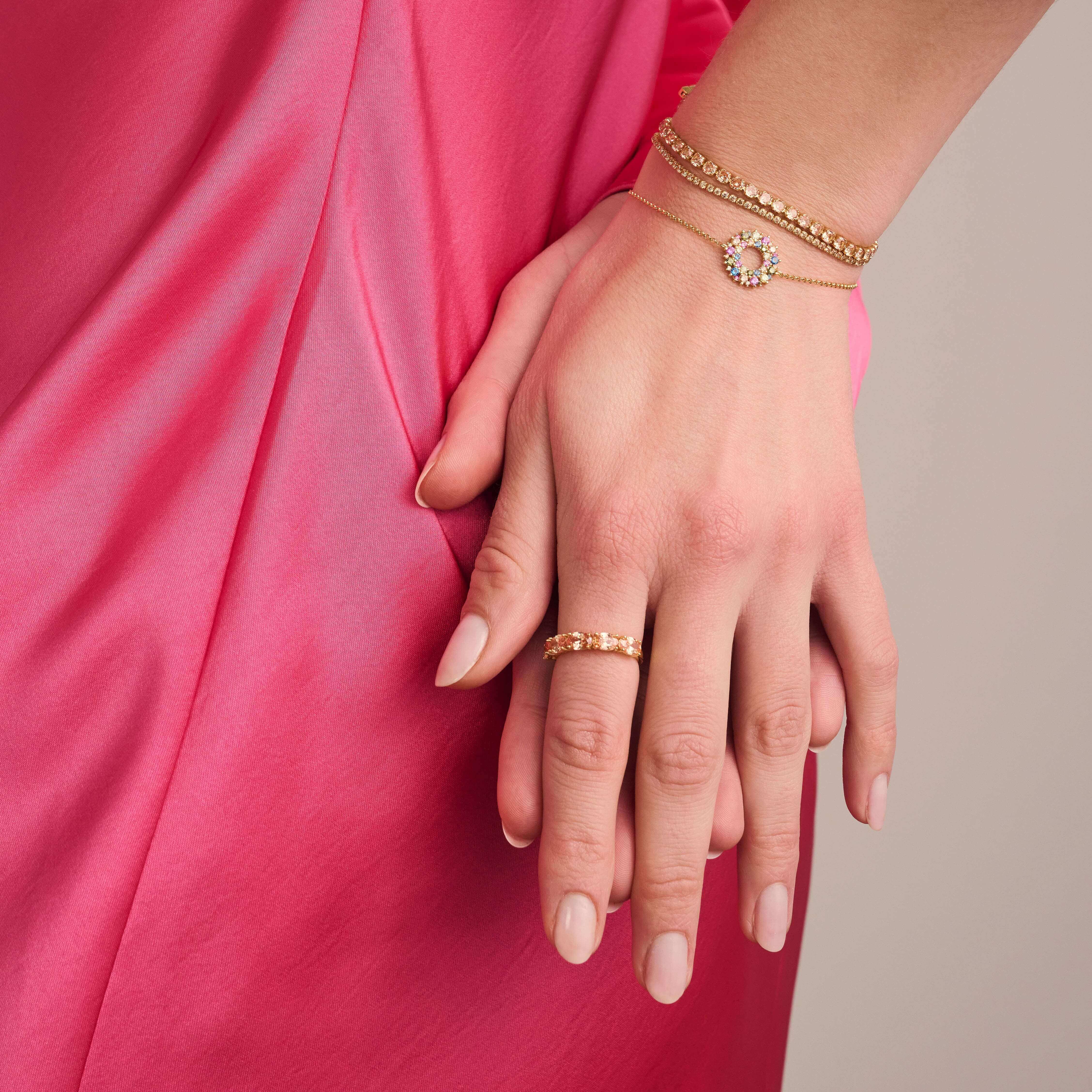 Ellera Bracelet In 18k Gold Plated With White Zirconia
