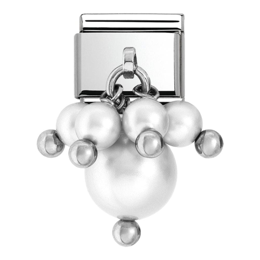 Classic White Pearls Charm Link