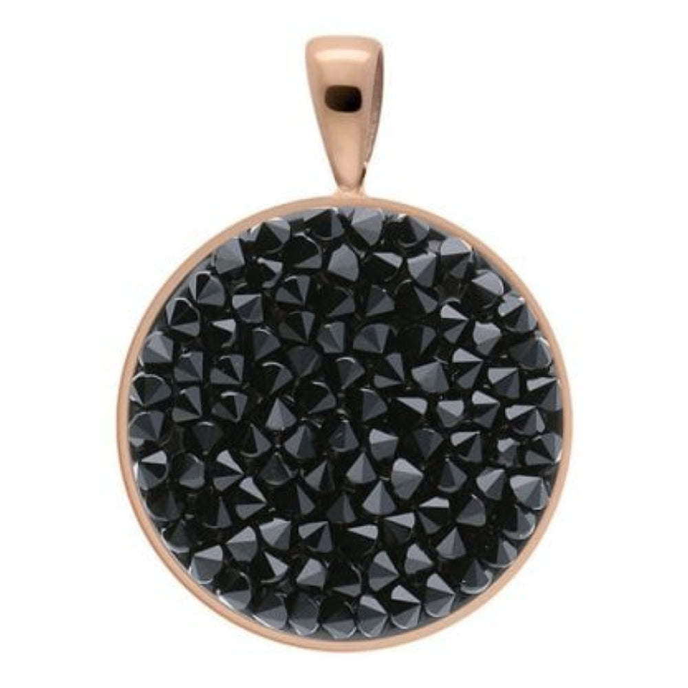 Pendant Tirano Small 20mm Jet Crystals In RG