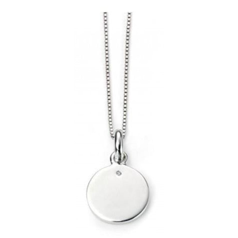 Girl's Serling silver circle Necklace With Diamond