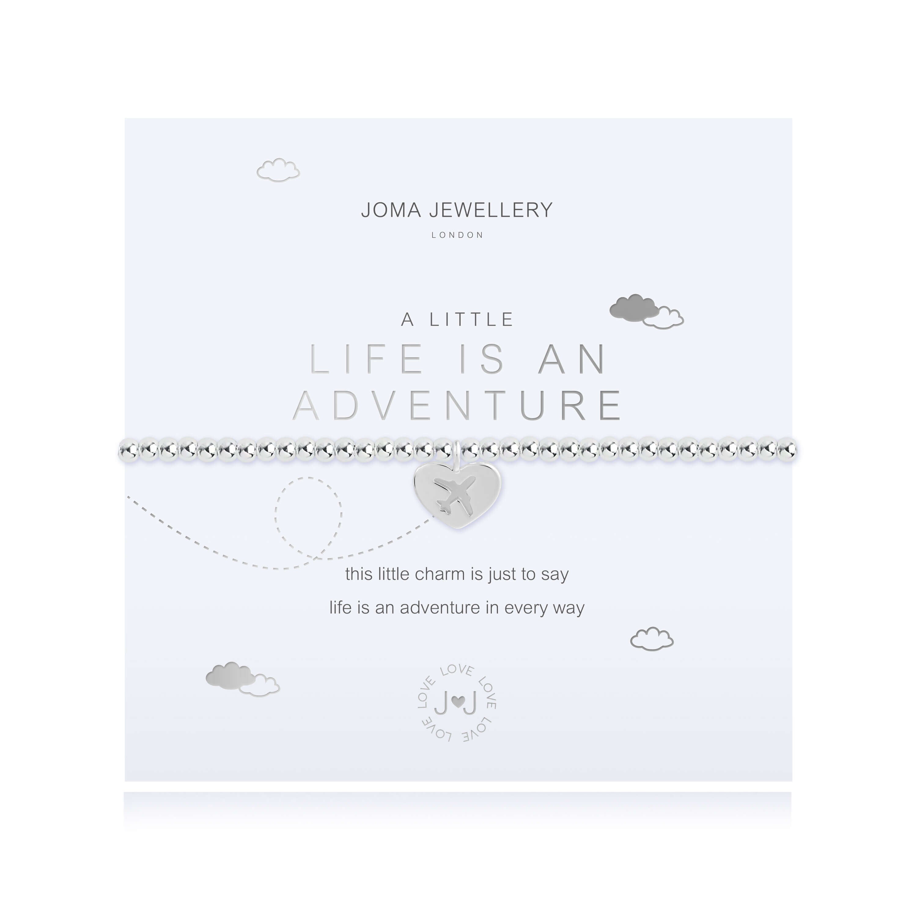 A Little | Life Is An Adventure | Silver | Bracelet | 17.5cm Stretch