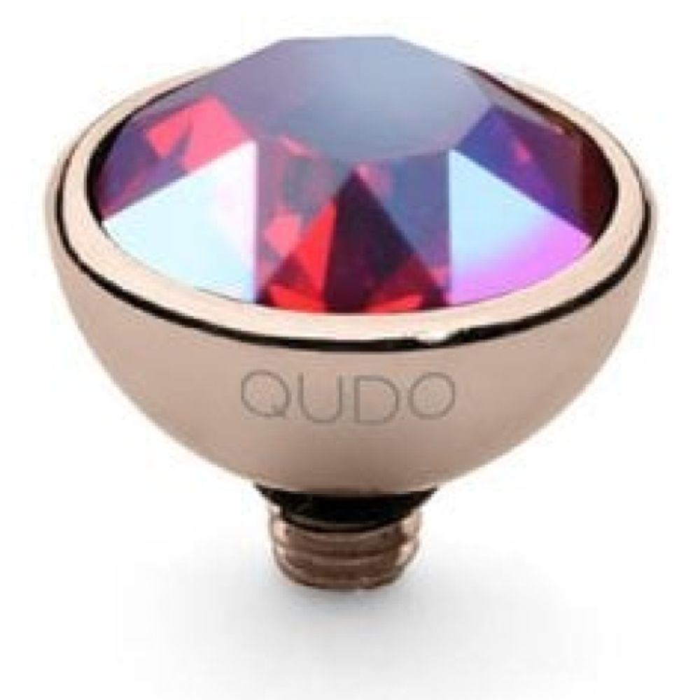 10mm Interchangeable Bottone Light Siam Shimmer Crystal Top in RG