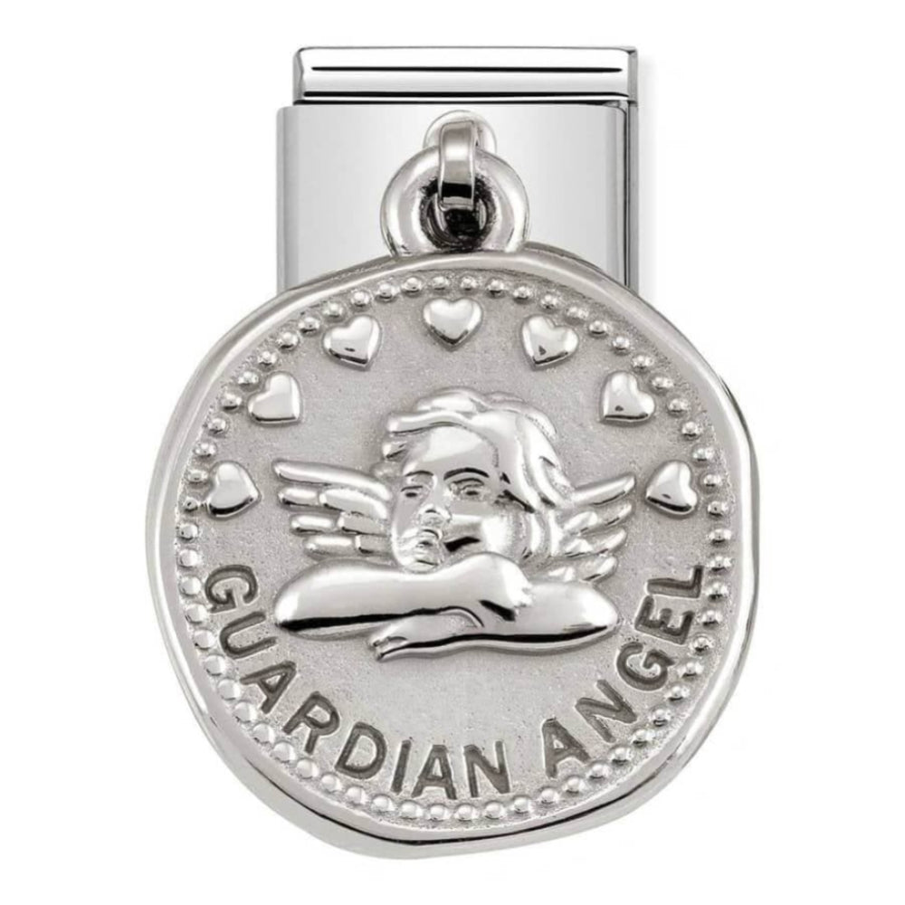 Classic Wishes Steel & 925 Silver Guardian Angel Link