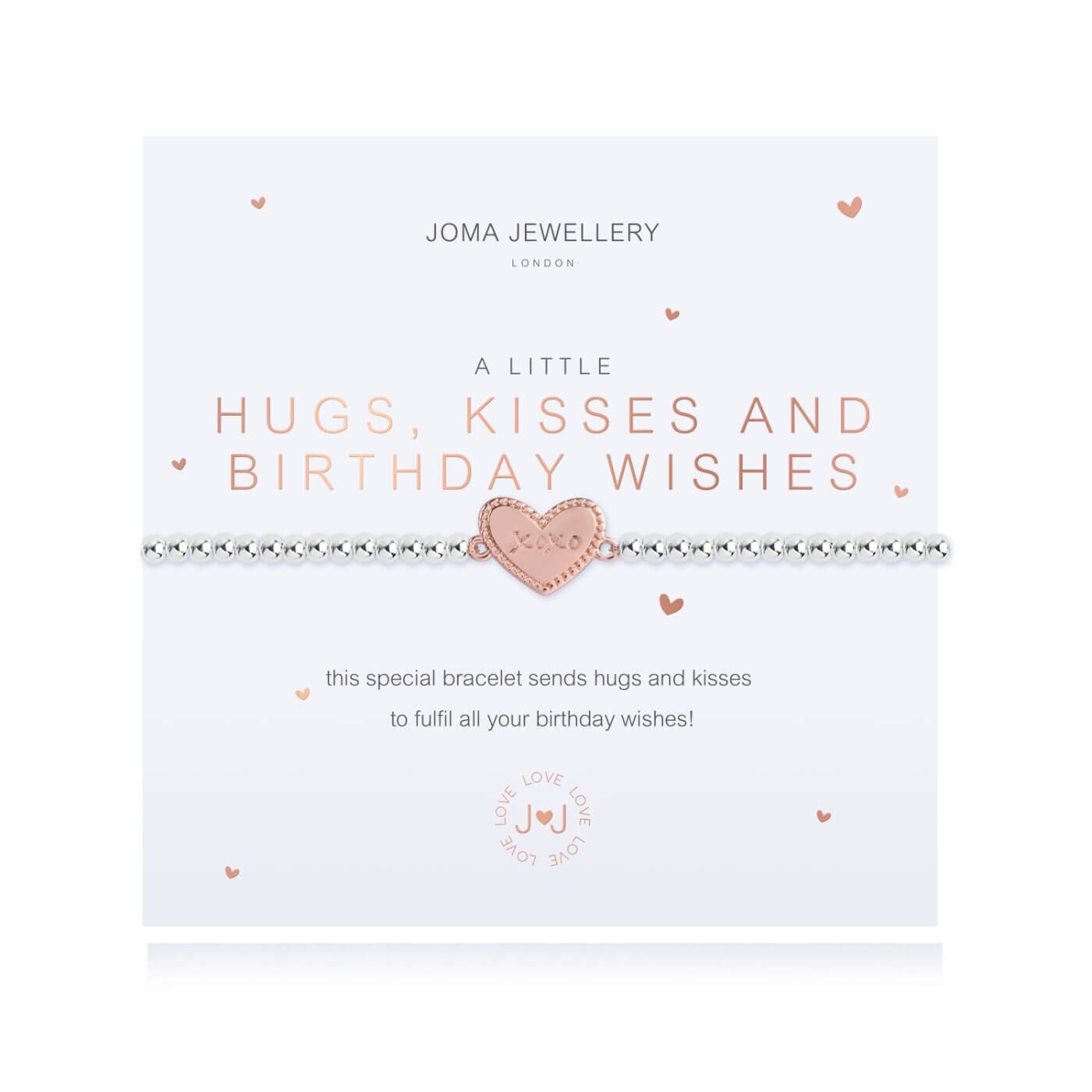 A Little | Hugs Kisses And Birthday Wishes | Silver | Bracelet | 17.5cm Stretch