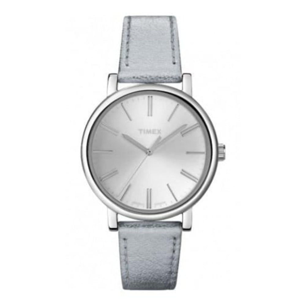 Gents Easy Reader Silver Leather Watch