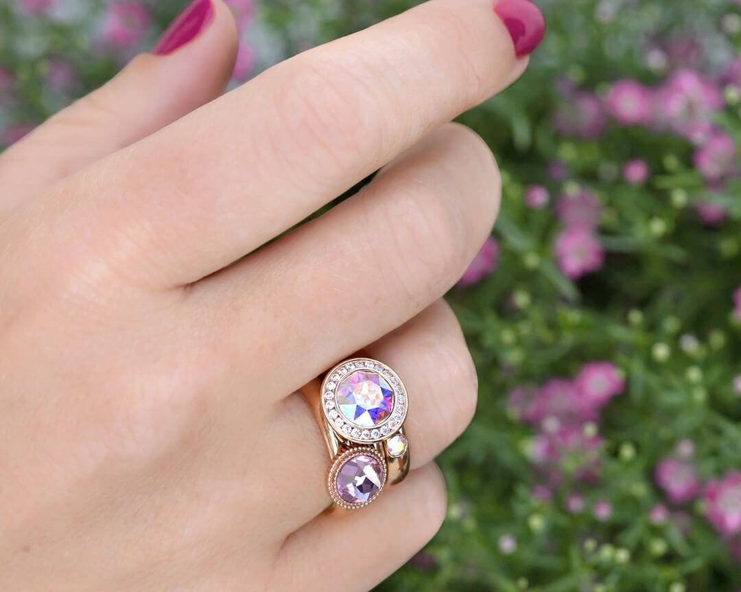 Interchangeable Top Tondo Deluxe (Rg/P) Crystal Aurora Boreale