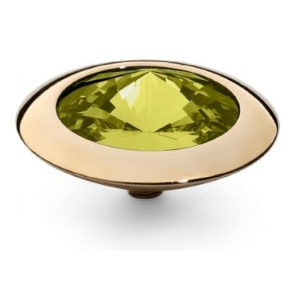 Famosa Gold 16mm Tondo Ring Top Olivine