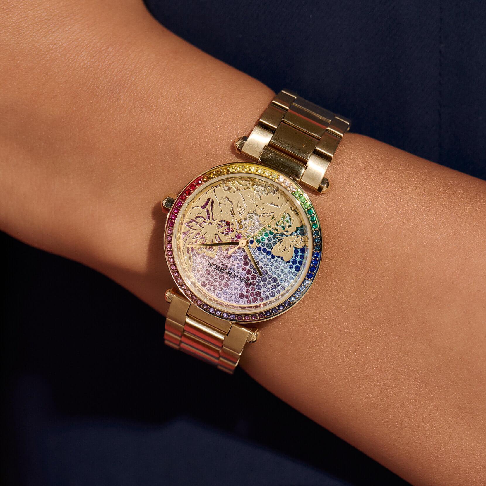 Kaleido Bloom Rainbow & Gold Bracelet Watch