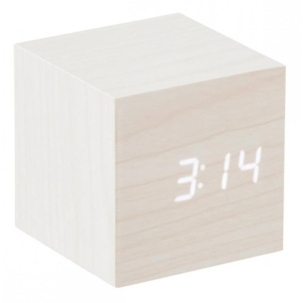 Cube White Click Clock/White LED