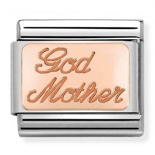 Composable Classic Engraved 9k Rose Gold Godmother Link