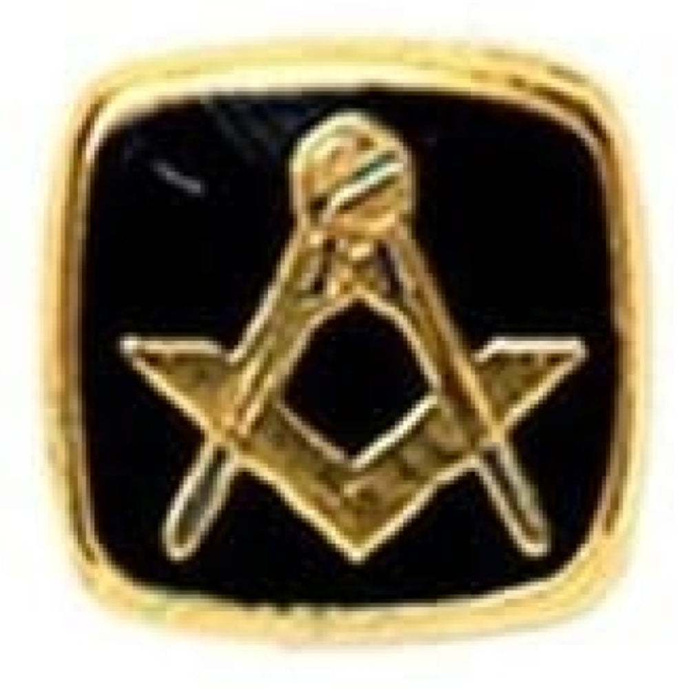 Square Real Onyx Masonic Tie Tac