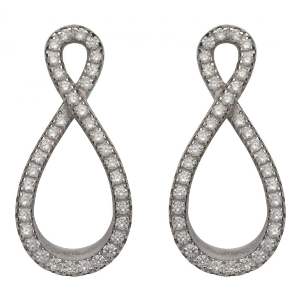 Sterling Silver 925 Earrings With Rhodium Plating And CZ