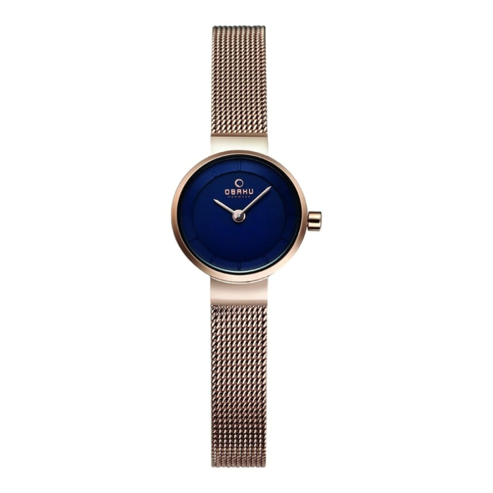SPIRE - AZURE Rose Gold Plated Stainless Steel Mesh Bracelet Watch