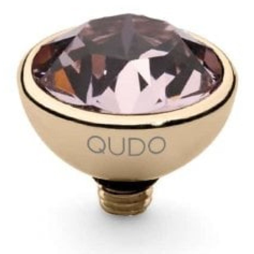 Famosa Gold 10mm Bottone Ring Top Light Amethyst