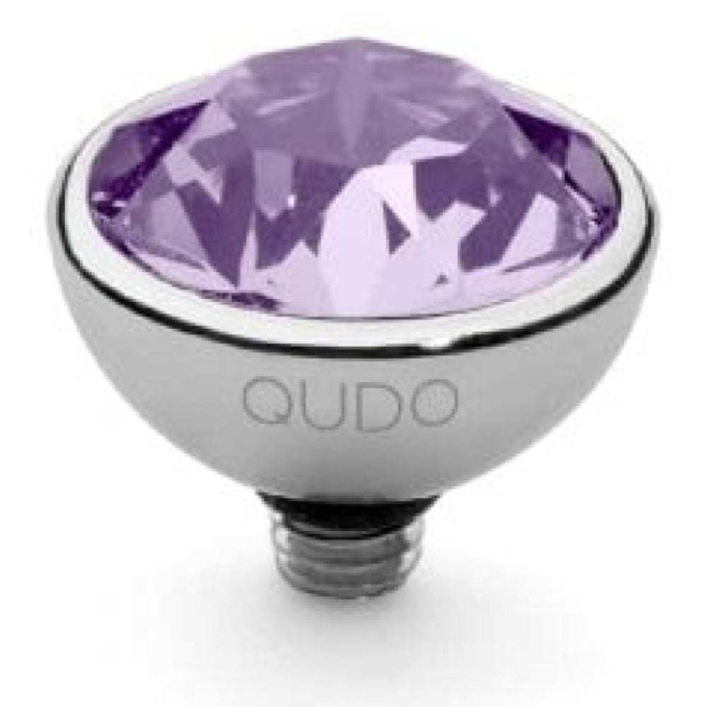 Famosa Silver 10mm Bottone Ring Top Violet