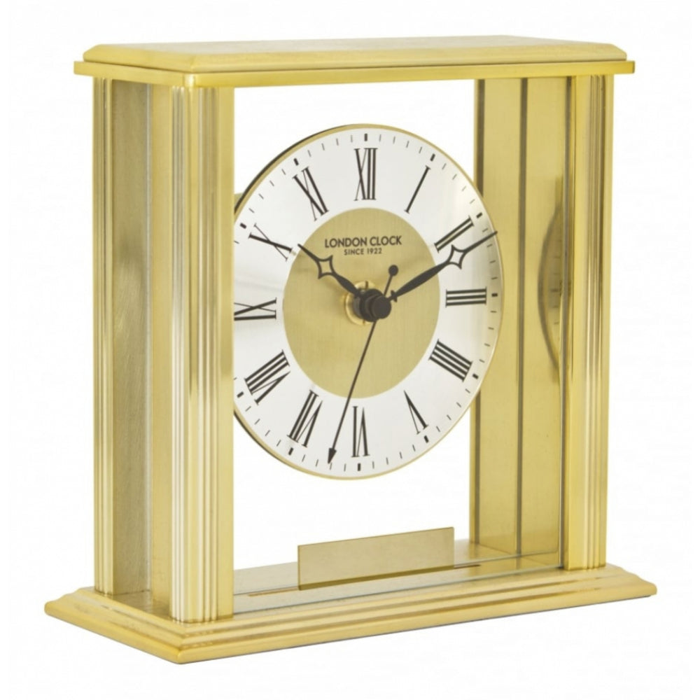 Gold Flat Top Mantel Clock