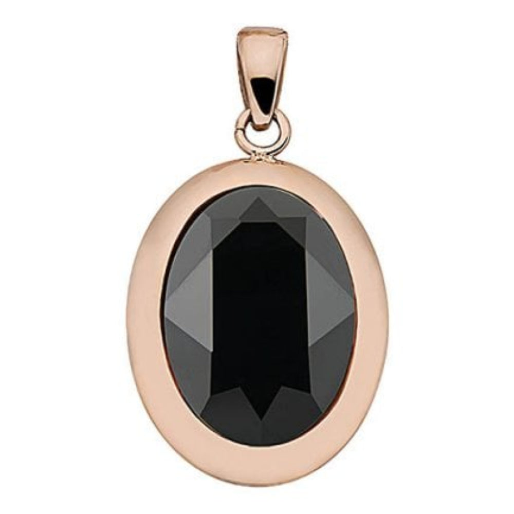 Pendant Tivola Jet Crystal Big Rose Gold
