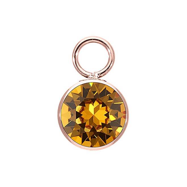 Golden Topaz Charm BOTTONE 10mm (RG/P)