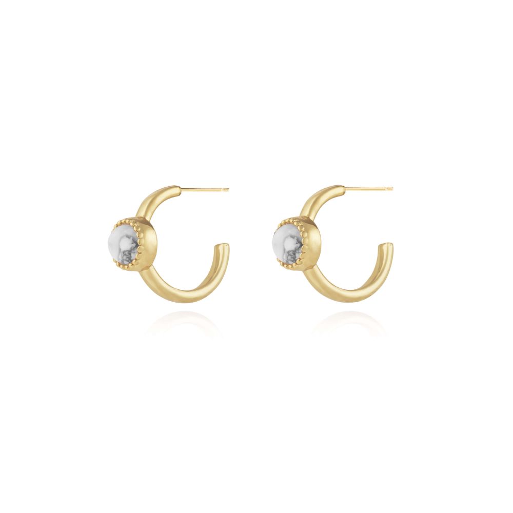 Capri Howlite Hoop Earrings